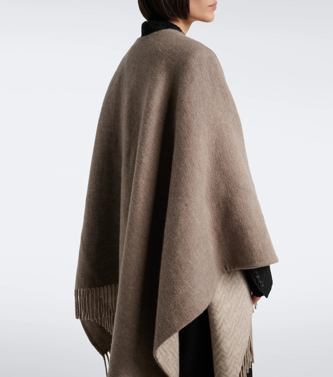 Fendi - Reversible wool and cashmere poncho