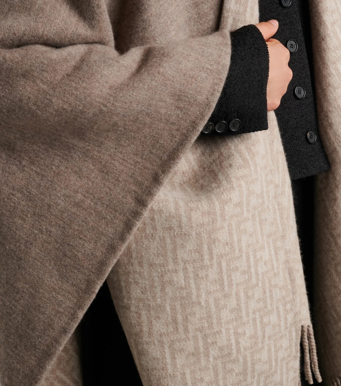 Fendi - Reversible wool and cashmere poncho
