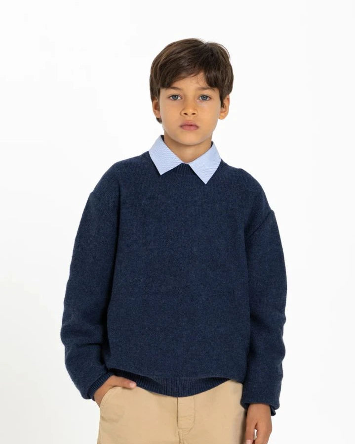 Smallable Kid - Matteo Wool Sweater | Indigo blue
