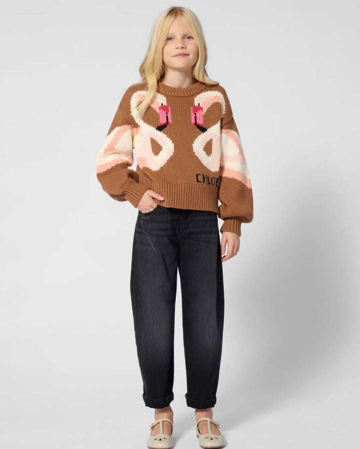 Chloé - Flamants Roses Organic Cotton Sweater | Caramel