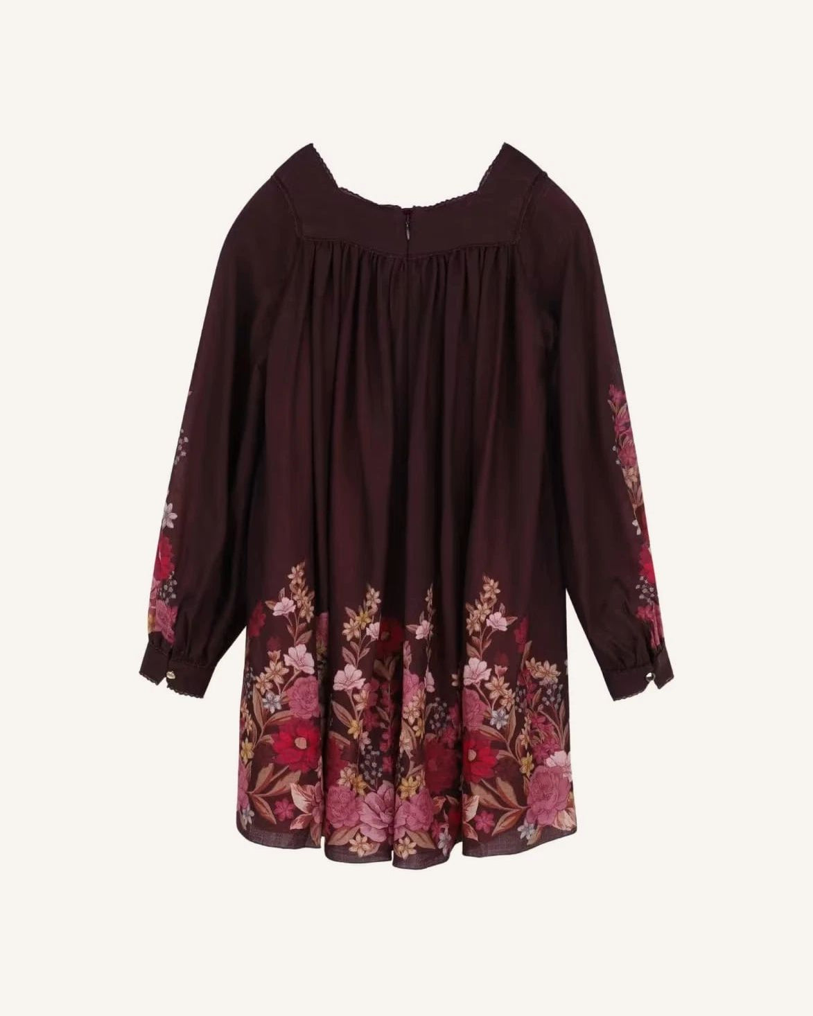 Chloé - Fleurie Wool Gauze Dress | Plum