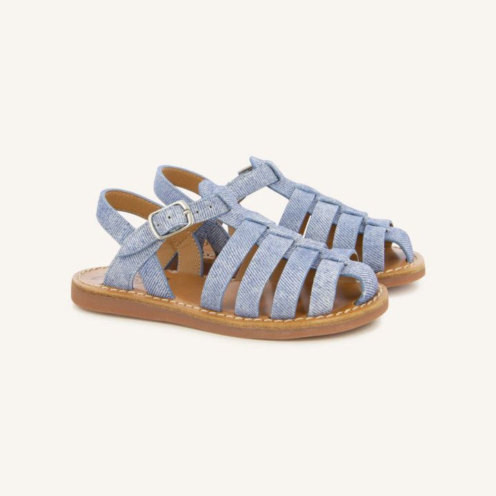 Pom d'Api - Sandals Beach-Stitch Dad | Denim blue