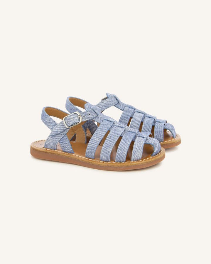 Pom d'Api - Sandals Beach-Stitch Dad | Denim blue