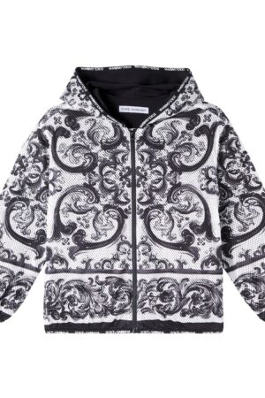 Dolce&Gabbana Kids-Majolica hooded zip-up jacket