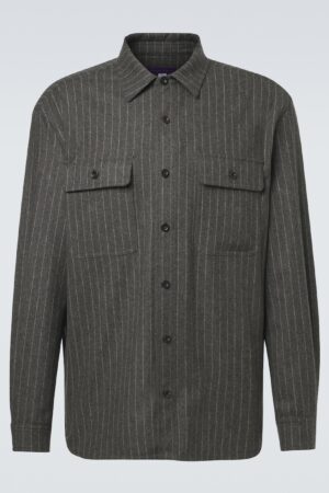 Ralph Lauren Purple Label-Pinstripe wool shirt