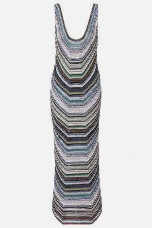 Missoni-Striped lamé gown