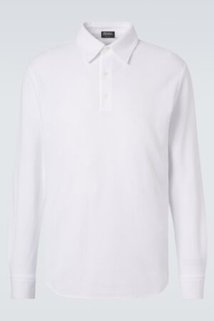 Zegna-Cotton piqué polo shirt