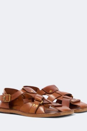 Versace-Souvenir leather fisherman sandals