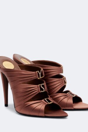 Saint Laurent-Emilie crêpe satin mules