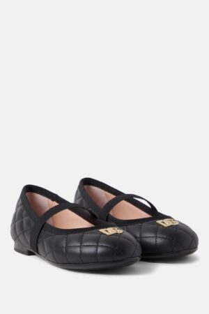 Dolce&Gabbana Kids-DG quilted leather ballet flats