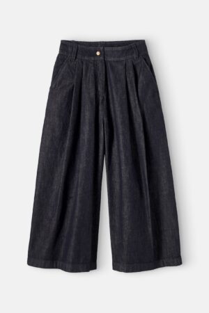 Moncler Enfant-Pleated wide-leg jeans