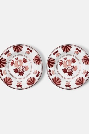 Cabana-Blossom set of 2 ceramic soup plates