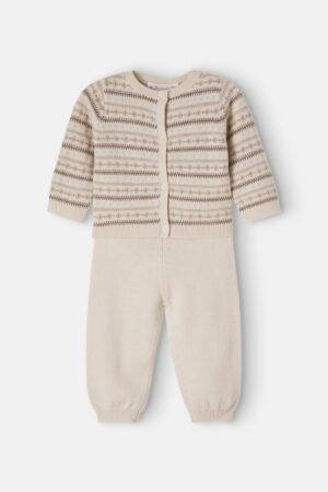 Bonpoint-Baby Grifin wool and cotton cardigan and pants set
