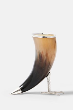 Tavares 1922-Bird Edit horn and sterling silver vase