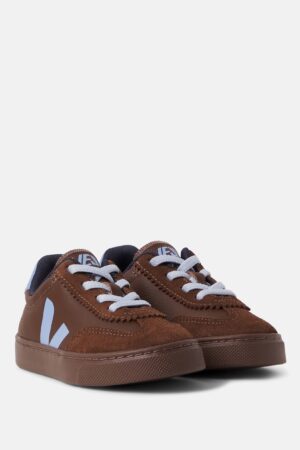 Veja Kids-Volley suede-trimmed leather sneakers
