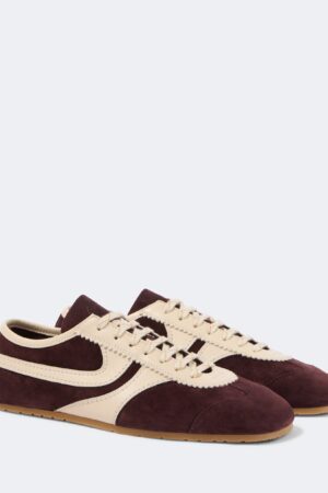 Dries Van Noten-Leather-trimmed suede sneakers