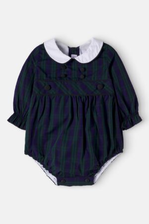 La Coqueta-Baby Senna plaid cotton romper