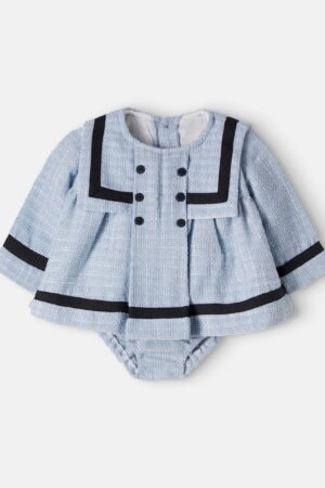 La Coqueta-Baby Lucinda tweed top and bloomers set