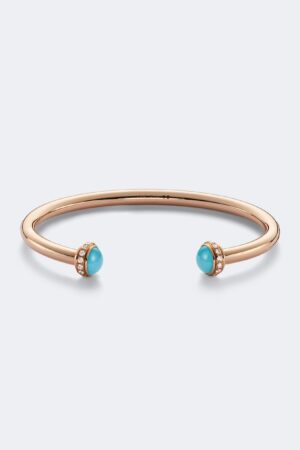 Piaget-Possession 18kt rose gold cuff bracelet with diamonds and turquoise