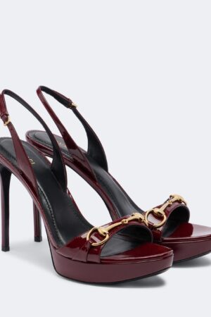Gucci-Donna patent leather platform sandals