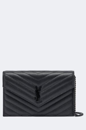Saint Laurent-Cassandre Envelope leather wallet on chain