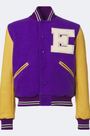 ERL-Leather-trimmed wool-blend bomber jacket