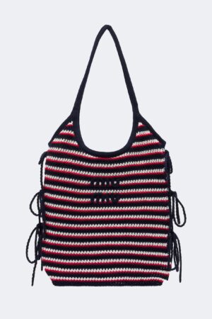 Miu Miu-Ivy crochet striped shopper